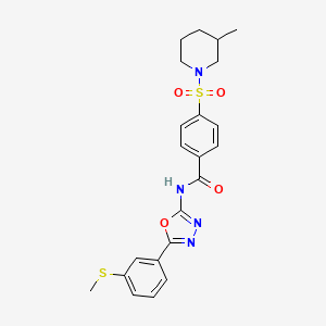 4-((3-methylpiperidin-1-yl)sulfonyl)-N-(5-(3-(methylthio)phenyl)-1,3,4-oxadiazol-2-yl)benzamide