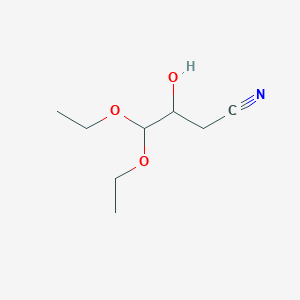 molecular formula C8H15NO3 B2790461 4,4-Diethoxy-3-hydroxybutanenitrile CAS No. 143706-30-3