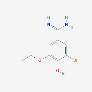 molecular formula C9H11BrN2O2 B2790480 3-Bromo-5-ethoxy-4-hydroxybenzenecarboximidamide CAS No. 1260877-53-9
