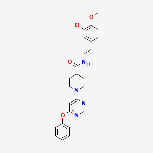 molecular formula C26H30N4O4 B2790486 N-[2-(3,4-dimethoxyphenyl)ethyl]-1-(6-phenoxypyrimidin-4-yl)piperidine-4-carboxamide CAS No. 1115923-14-2