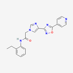 molecular formula C20H18N6O2 B2790492 N~1~-(2-ethylphenyl)-2-{4-[5-(4-pyridyl)-1,2,4-oxadiazol-3-yl]-1H-imidazol-1-yl}acetamide CAS No. 1251597-60-0