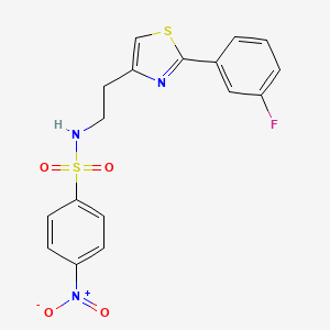 N-(2-(2-(3-fluorophenyl)thiazol-4-yl)ethyl)-4-nitrobenzenesulfonamide