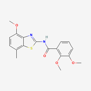 molecular formula C18H18N2O4S B2790497 2,3-dimethoxy-N-(4-methoxy-7-methylbenzo[d]thiazol-2-yl)benzamide CAS No. 895445-10-0