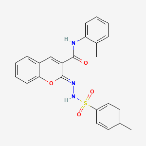 molecular formula C24H21N3O4S B2790502 (Z)-N-(o-tolyl)-2-(2-tosylhydrazono)-2H-chromene-3-carboxamide CAS No. 899255-36-8