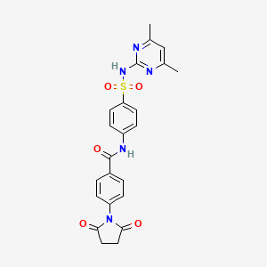 molecular formula C23H21N5O5S B2790509 N-{4-[(4,6-dimethylpyrimidin-2-yl)sulfamoyl]phenyl}-4-(2,5-dioxopyrrolidin-1-yl)benzamide CAS No. 314246-38-3
