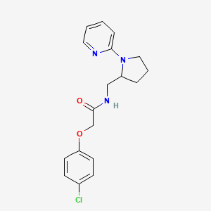 molecular formula C18H20ClN3O2 B2790512 2-(4-chlorophenoxy)-N-((1-(pyridin-2-yl)pyrrolidin-2-yl)methyl)acetamide CAS No. 2034468-83-0