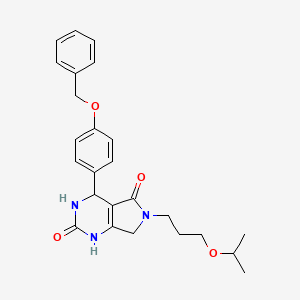 molecular formula C25H29N3O4 B2790515 4-(4-(benzyloxy)phenyl)-6-(3-isopropoxypropyl)-3,4,6,7-tetrahydro-1H-pyrrolo[3,4-d]pyrimidine-2,5-dione CAS No. 1021265-83-7