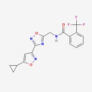 N-((3-(5-cyclopropylisoxazol-3-yl)-1,2,4-oxadiazol-5-yl)methyl)-2-(trifluoromethyl)benzamide