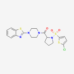 (4-(Benzo[d]thiazol-2-yl)piperazin-1-yl)(1-((5-chlorothiophen-2-yl)sulfonyl)pyrrolidin-2-yl)methanone