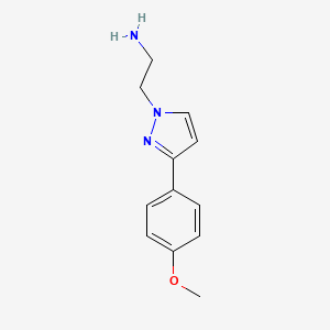 molecular formula C12H15N3O B2790523 2-[3-(4-Methoxyphenyl)pyrazolyl]ethylamine CAS No. 1020706-61-9
