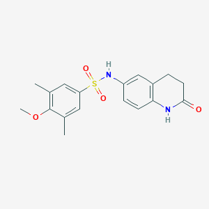 molecular formula C18H20N2O4S B2790524 4-methoxy-3,5-dimethyl-N-(2-oxo-1,2,3,4-tetrahydroquinolin-6-yl)benzenesulfonamide CAS No. 922059-57-2