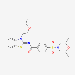 molecular formula C24H29N3O5S2 B2790527 (Z)-4-((2,6-dimethylmorpholino)sulfonyl)-N-(3-(2-ethoxyethyl)benzo[d]thiazol-2(3H)-ylidene)benzamide CAS No. 865162-39-6