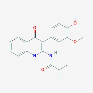 molecular formula C22H24N2O4 B2790529 N-[3-(3,4-dimethoxyphenyl)-1-methyl-4-oxoquinolin-2-yl]-2-methylpropanamide CAS No. 883965-38-6