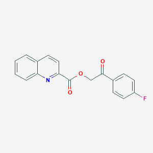 molecular formula C18H12FNO3 B279053 2-(4-Fluorophenyl)-2-oxoethyl quinoline-2-carboxylate 