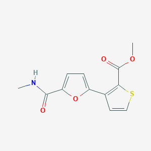 molecular formula C12H11NO4S B2790531 Methyl 3-[5-(methylcarbamoyl)furan-2-yl]thiophene-2-carboxylate CAS No. 477851-64-2