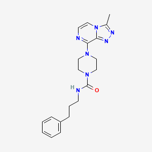 molecular formula C20H25N7O B2790535 4-(3-methyl-[1,2,4]triazolo[4,3-a]pyrazin-8-yl)-N-(3-phenylpropyl)piperazine-1-carboxamide CAS No. 1903433-97-5