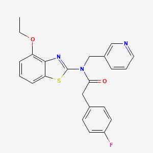 molecular formula C23H20FN3O2S B2790536 N-(4-ethoxybenzo[d]thiazol-2-yl)-2-(4-fluorophenyl)-N-(pyridin-3-ylmethyl)acetamide CAS No. 920165-42-0