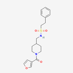 N-((1-(furan-3-carbonyl)piperidin-4-yl)methyl)-2-phenylethanesulfonamide