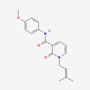 molecular formula C18H20N2O3 B2790546 N-(4-methoxyphenyl)-1-(3-methyl-2-butenyl)-2-oxo-1,2-dihydro-3-pyridinecarboxamide CAS No. 339028-20-5