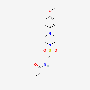 molecular formula C17H27N3O4S B2790549 N-(2-((4-(4-methoxyphenyl)piperazin-1-yl)sulfonyl)ethyl)butyramide CAS No. 897619-04-4