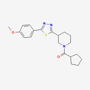 molecular formula C20H25N3O2S B2790563 Cyclopentyl(3-(5-(4-methoxyphenyl)-1,3,4-thiadiazol-2-yl)piperidin-1-yl)methanone CAS No. 1203218-38-5