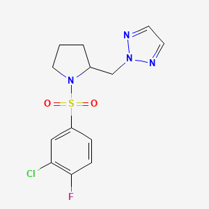 2-{[1-(3-chloro-4-fluorobenzenesulfonyl)pyrrolidin-2-yl]methyl}-2H-1,2,3-triazole