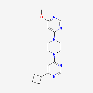 molecular formula C17H22N6O B2790568 4-Cyclobutyl-6-[4-(6-methoxypyrimidin-4-yl)piperazin-1-yl]pyrimidine CAS No. 2415583-46-7