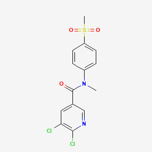 molecular formula C14H12Cl2N2O3S B2790573 5,6-dichloro-N-(4-methanesulfonylphenyl)-N-methylpyridine-3-carboxamide CAS No. 1427860-92-1