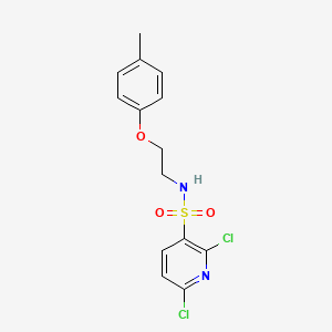 molecular formula C14H14Cl2N2O3S B2790574 2,6-dichloro-N-[2-(4-methylphenoxy)ethyl]pyridine-3-sulfonamide CAS No. 1281070-71-0