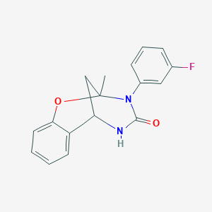 molecular formula C17H15FN2O2 B2790576 3-(3-fluorophenyl)-2-methyl-5,6-dihydro-2H-2,6-methanobenzo[g][1,3,5]oxadiazocin-4(3H)-one CAS No. 899784-19-1