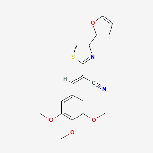 (2E)-2-[4-(furan-2-yl)-1,3-thiazol-2-yl]-3-(3,4,5-trimethoxyphenyl)prop-2-enenitrile