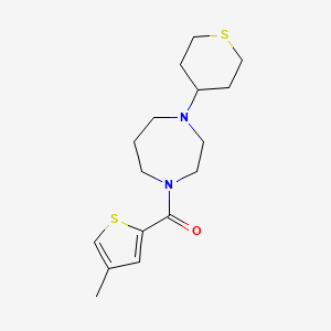 molecular formula C16H24N2OS2 B2790584 (4-methylthiophen-2-yl)(4-(tetrahydro-2H-thiopyran-4-yl)-1,4-diazepan-1-yl)methanone CAS No. 2034208-20-1