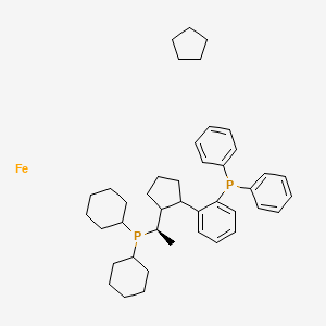 cyclopentane;dicyclohexyl-[(1R)-1-[2-(2-diphenylphosphanylphenyl)cyclopentyl]ethyl]phosphane;iron