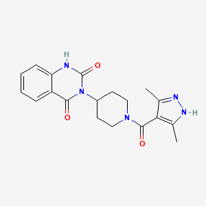 molecular formula C19H21N5O3 B2790589 3-(1-(3,5-dimethyl-1H-pyrazole-4-carbonyl)piperidin-4-yl)quinazoline-2,4(1H,3H)-dione CAS No. 1902895-64-0