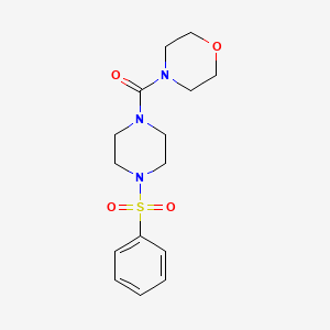 molecular formula C15H21N3O4S B2790596 Morpholino(4-(phenylsulfonyl)piperazin-1-yl)methanone CAS No. 510734-48-2