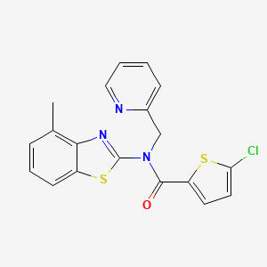 molecular formula C19H14ClN3OS2 B2790599 5-chloro-N-(4-methylbenzo[d]thiazol-2-yl)-N-(pyridin-2-ylmethyl)thiophene-2-carboxamide CAS No. 942002-75-7