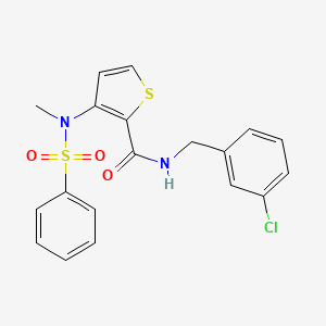 N-(3-chlorobenzyl)-3-[methyl(phenylsulfonyl)amino]thiophene-2-carboxamide