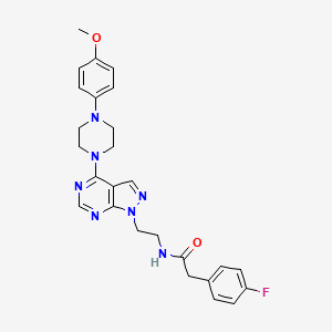 2-(4-fluorophenyl)-N-(2-(4-(4-(4-methoxyphenyl)piperazin-1-yl)-1H-pyrazolo[3,4-d]pyrimidin-1-yl)ethyl)acetamide