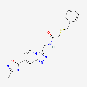 2-(benzylsulfanyl)-N-{[7-(3-methyl-1,2,4-oxadiazol-5-yl)-[1,2,4]triazolo[4,3-a]pyridin-3-yl]methyl}acetamide