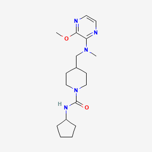 molecular formula C18H29N5O2 B2790618 N-Cyclopentyl-4-[[(3-methoxypyrazin-2-yl)-methylamino]methyl]piperidine-1-carboxamide CAS No. 2380166-48-1