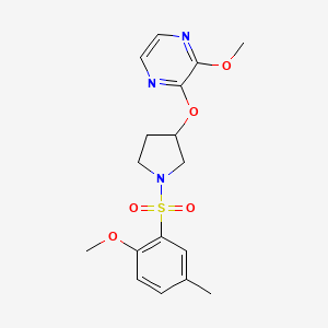 2-Methoxy-3-((1-((2-methoxy-5-methylphenyl)sulfonyl)pyrrolidin-3-yl)oxy)pyrazine