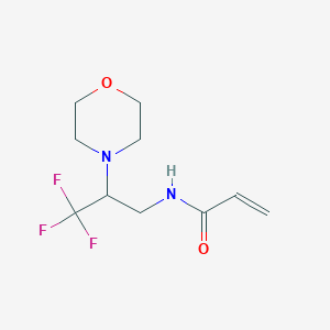 molecular formula C10H15F3N2O2 B2790637 N-[3,3,3-trifluoro-2-(morpholin-4-yl)propyl]prop-2-enamide CAS No. 2094291-01-5