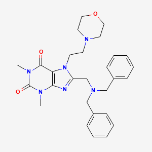 8-[(dibenzylamino)methyl]-1,3-dimethyl-7-[2-(4-morpholinyl)ethyl]-3,7-dihydro-1H-purine-2,6-dione