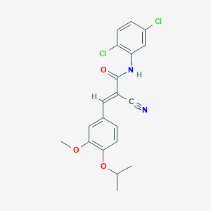 molecular formula C20H18Cl2N2O3 B2790643 (E)-2-cyano-N-(2,5-dichlorophenyl)-3-(3-methoxy-4-propan-2-yloxyphenyl)prop-2-enamide CAS No. 380424-65-7