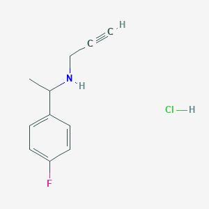molecular formula C11H13ClFN B2790649 N-[1-(4-Fluorophenyl)ethyl]prop-2-yn-1-amine hydrochloride CAS No. 2379918-45-1
