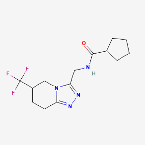 N-{[6-(trifluoromethyl)-5H,6H,7H,8H-[1,2,4]triazolo[4,3-a]pyridin-3-yl]methyl}cyclopentanecarboxamide