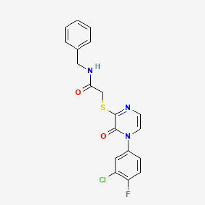 N-benzyl-2-[4-(3-chloro-4-fluorophenyl)-3-oxopyrazin-2-yl]sulfanylacetamide