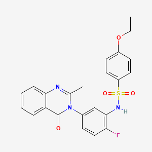 molecular formula C23H20FN3O4S B2790655 4-ethoxy-N-(2-fluoro-5-(2-methyl-4-oxoquinazolin-3(4H)-yl)phenyl)benzenesulfonamide CAS No. 899980-61-1