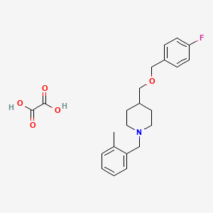 molecular formula C23H28FNO5 B2790658 4-(((4-Fluorobenzyl)oxy)methyl)-1-(2-methylbenzyl)piperidine oxalate CAS No. 1396801-03-8