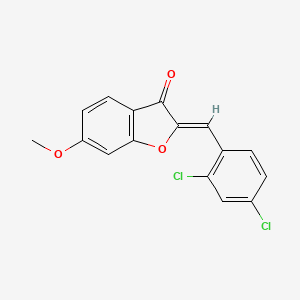 molecular formula C16H10Cl2O3 B2790662 (Z)-2-(2,4-dichlorobenzylidene)-6-methoxybenzofuran-3(2H)-one CAS No. 846061-76-5